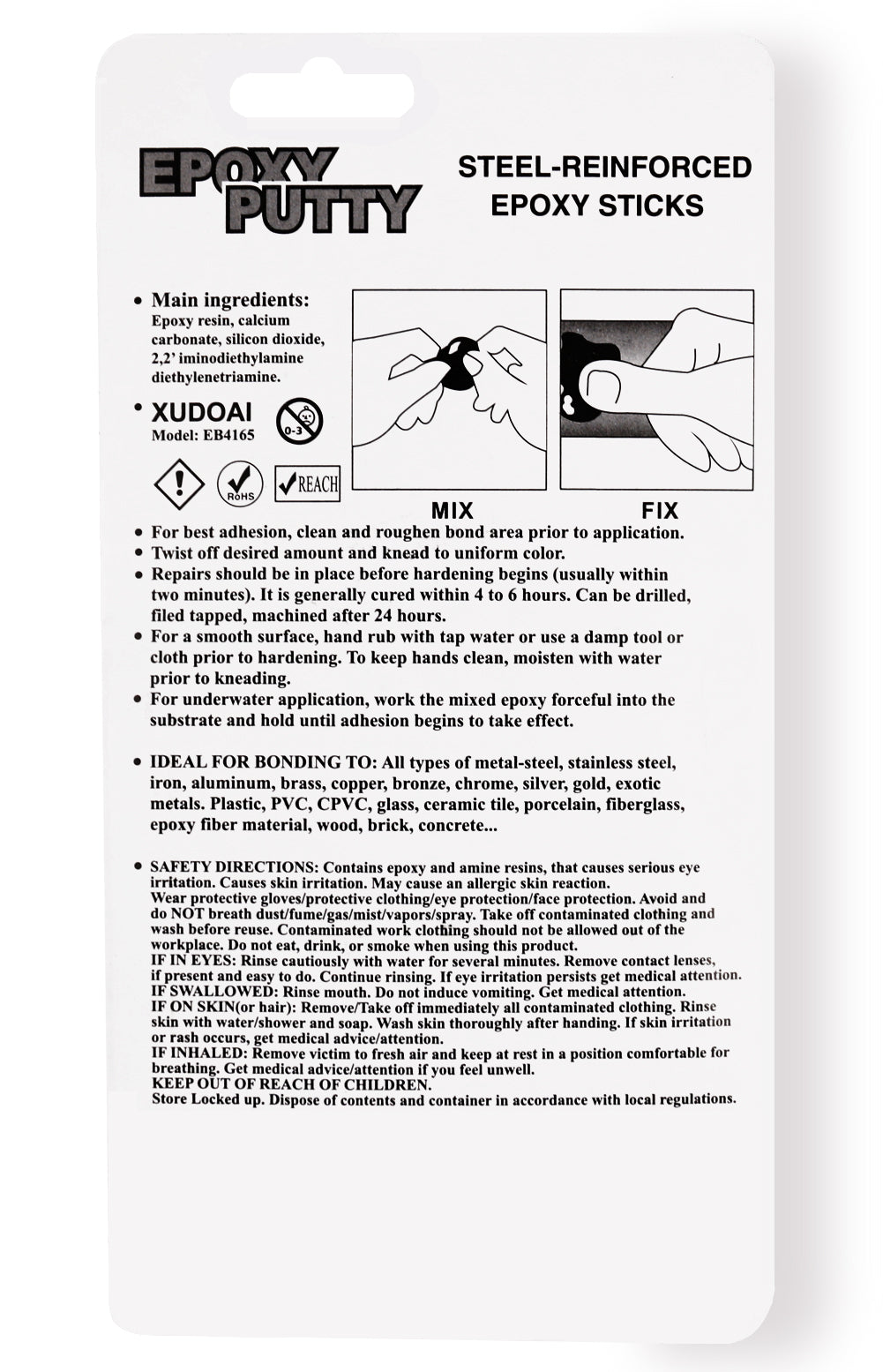 Epoxy Putty Stick, XUDOAI 100g Hard and Fast Repair Epoxy Glue Metal, Plastic, Glass, Ceramic Multi-Purpose Cracks, Repair Fills for Quick Fixes